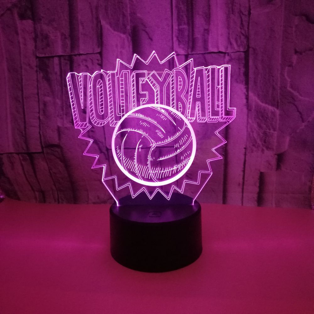 3D Volleyball Night Light Lamp – RGB Color Changing LED - Magnolia Wild SC