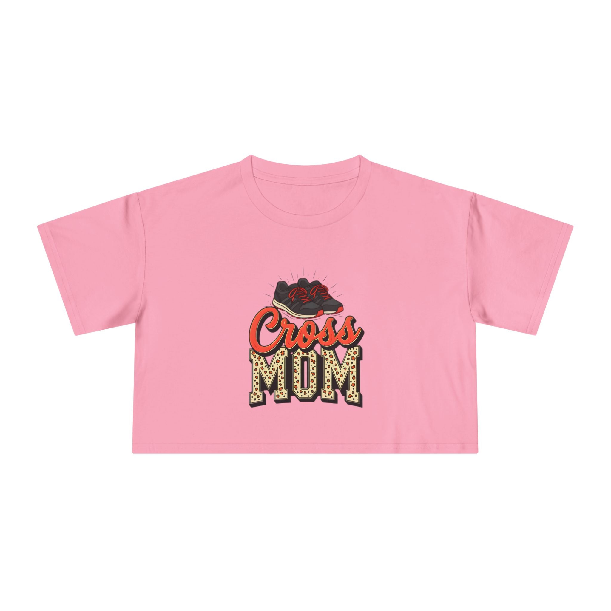 Cross Country Mom Cheetah Print Women's Crop Tee - Magnolia Wild SC