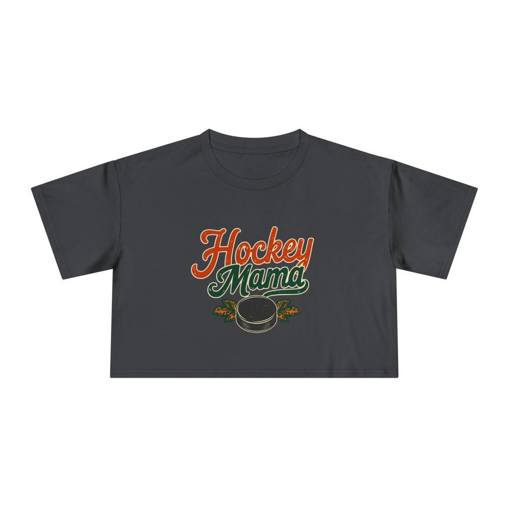 Hockey Mama Crop Tee | Retro Hockey Graphic, Mom Sports Top - Magnolia Wild SC