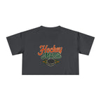Hockey Mama Crop Tee | Retro Hockey Graphic, Mom Sports Top - Magnolia Wild SC