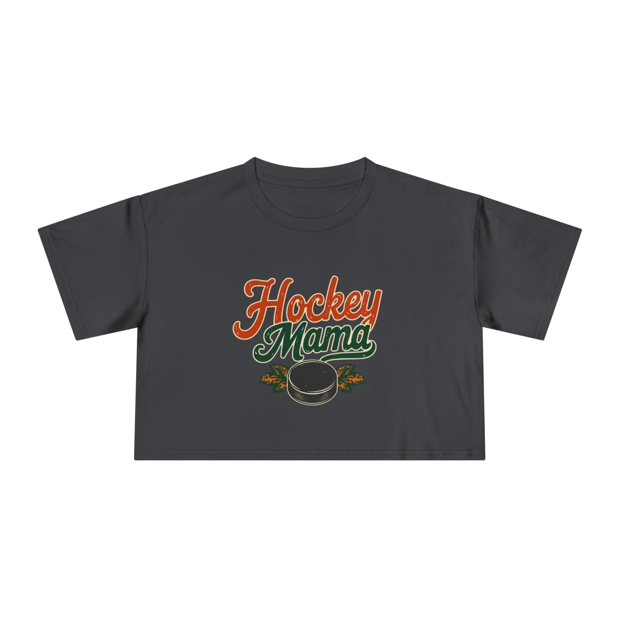 Hockey Mama Crop Tee | Retro Hockey Graphic, Mom Sports Top - Magnolia Wild SC