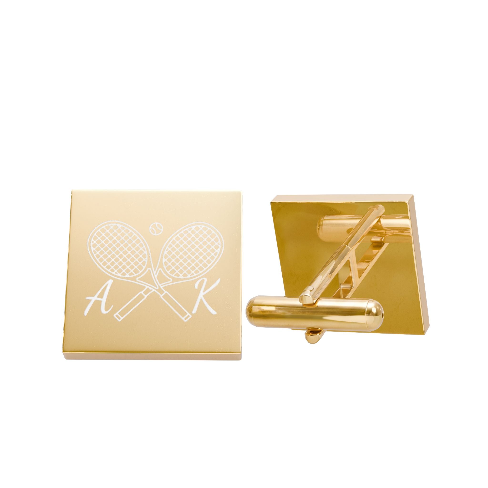Personalized Tennis Cufflinks — Custom Initials Engraving - Magnolia Wild SC