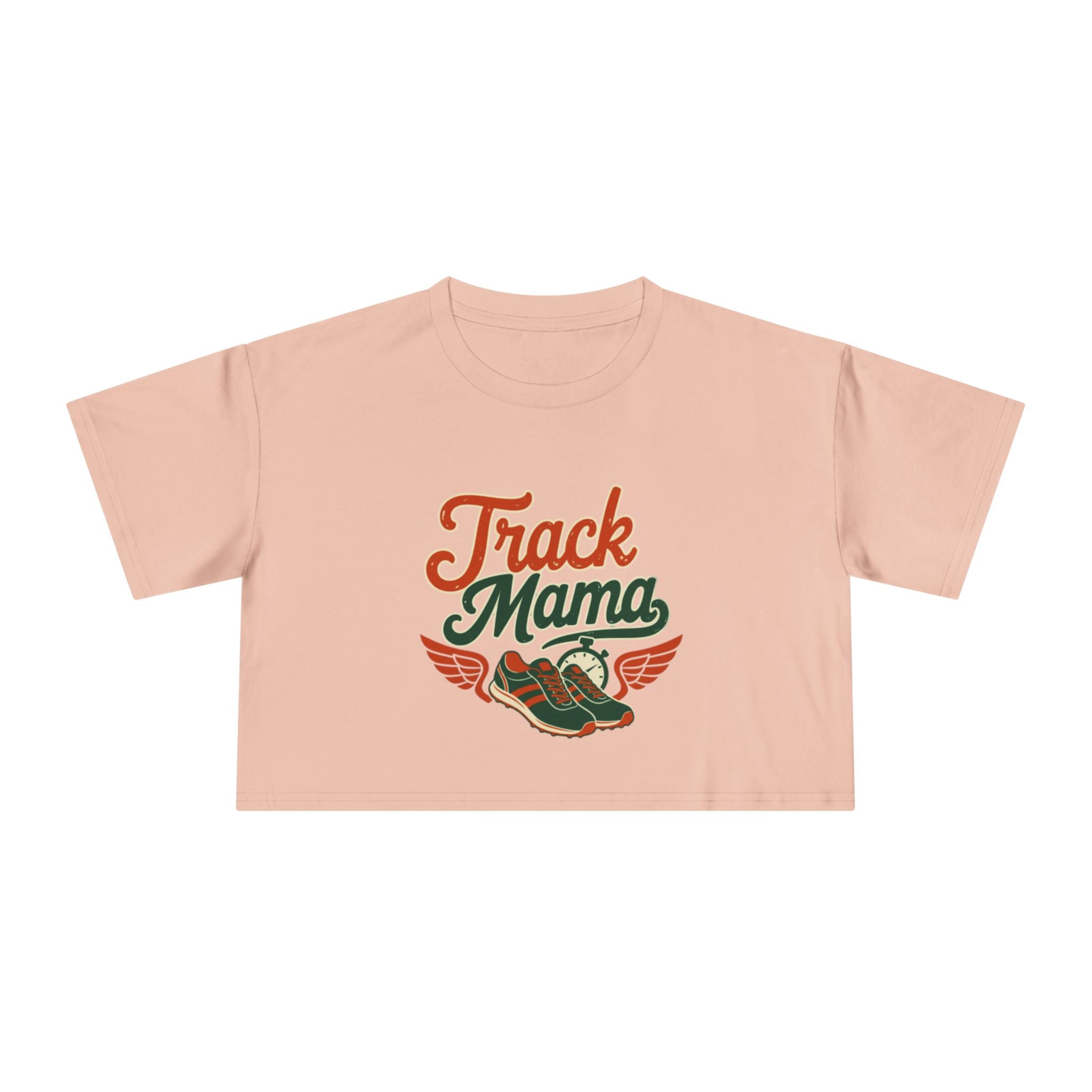 Track Mama Crop Tee | Retro Track and Field Graphic, Mom Sports Top - Magnolia Wild SC