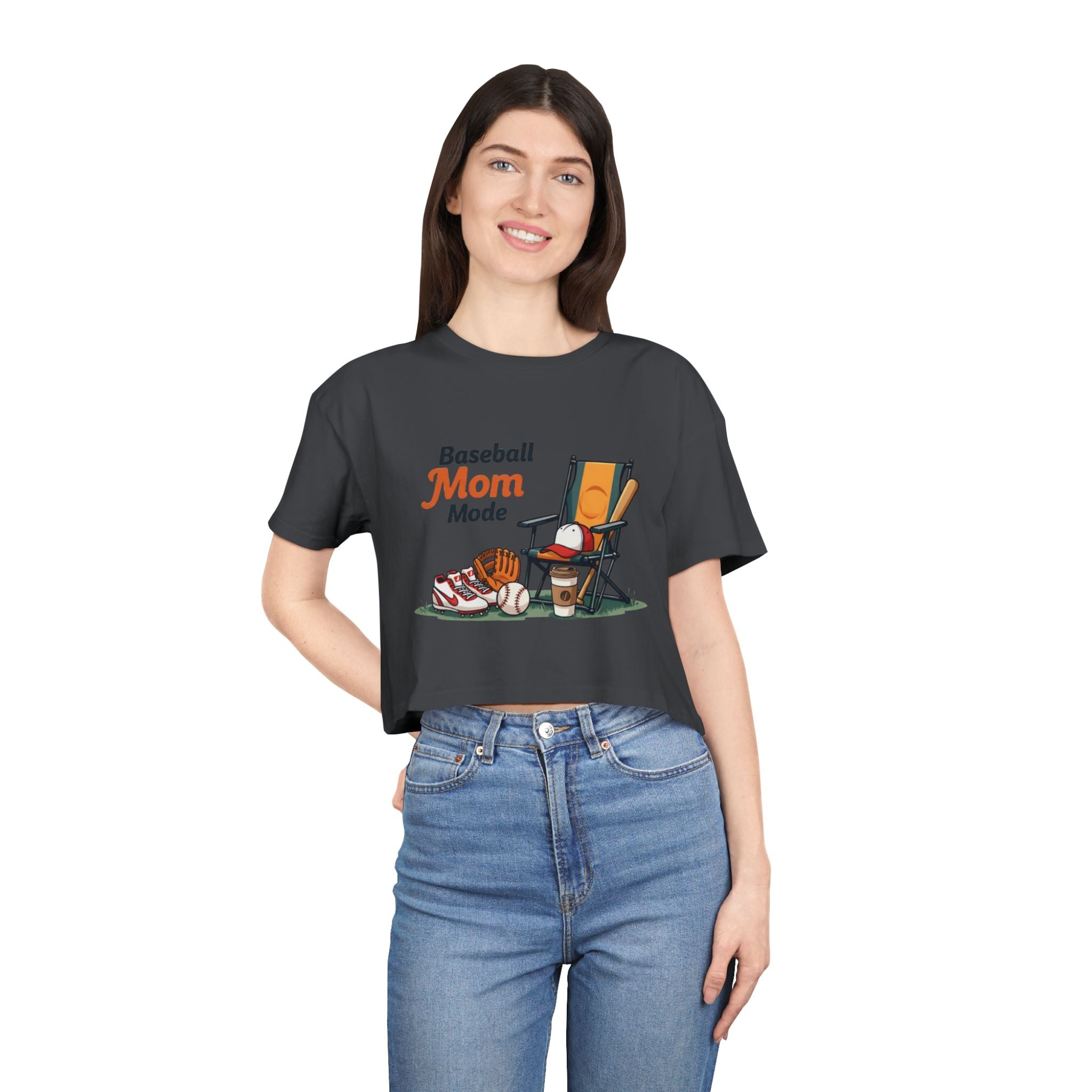 Baseball Mom Mode Crop Tee - Magnolia Wild SC