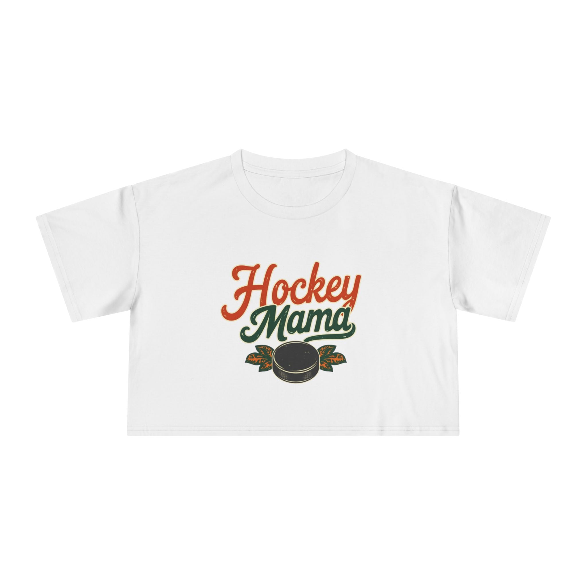 Hockey Mama Crop Tee | Retro Hockey Graphic, Mom Sports Top - Magnolia Wild SC