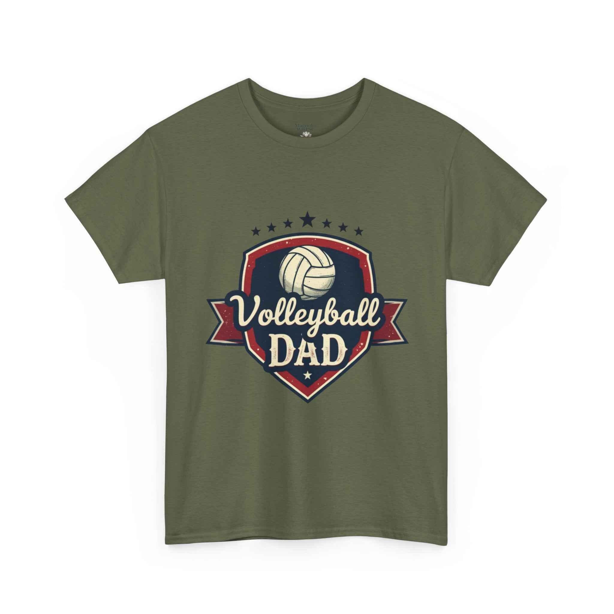 Retro Badge Style: The Vintage Volleyball Dad Shield Tee