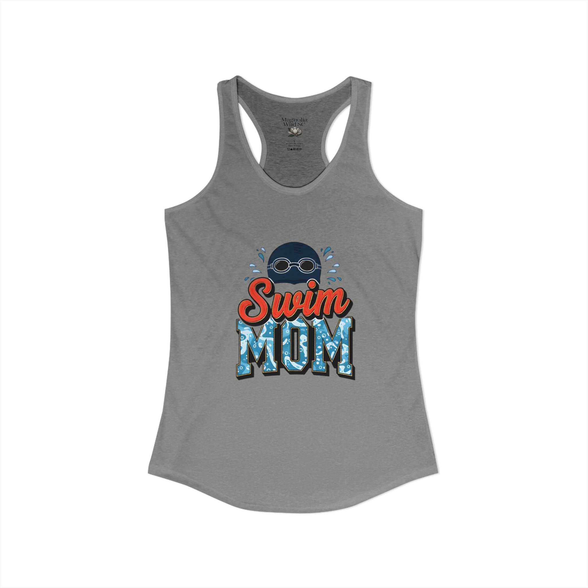 Swim Mom Racerback Tank – Personalized Name & Number Option | Lightweight Women’s Swim Tank Top - Magnolia Wild SC