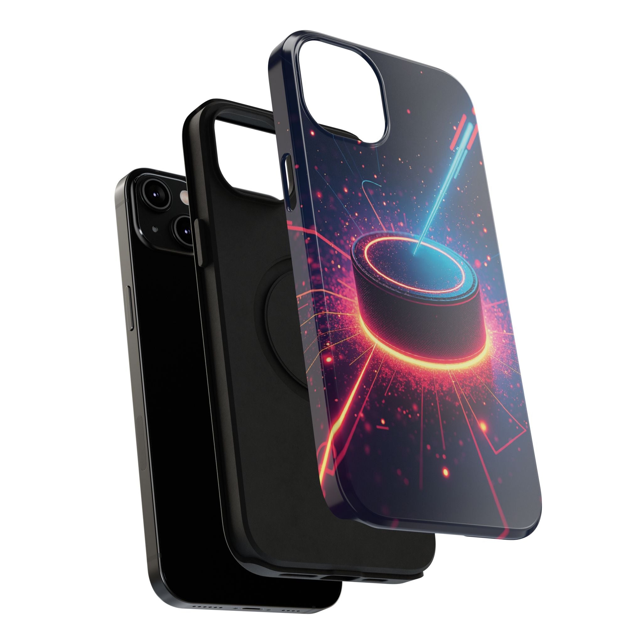 Neon Laser Hockey Puck Impact-Resistant Phone Case - Magnolia Wild SC