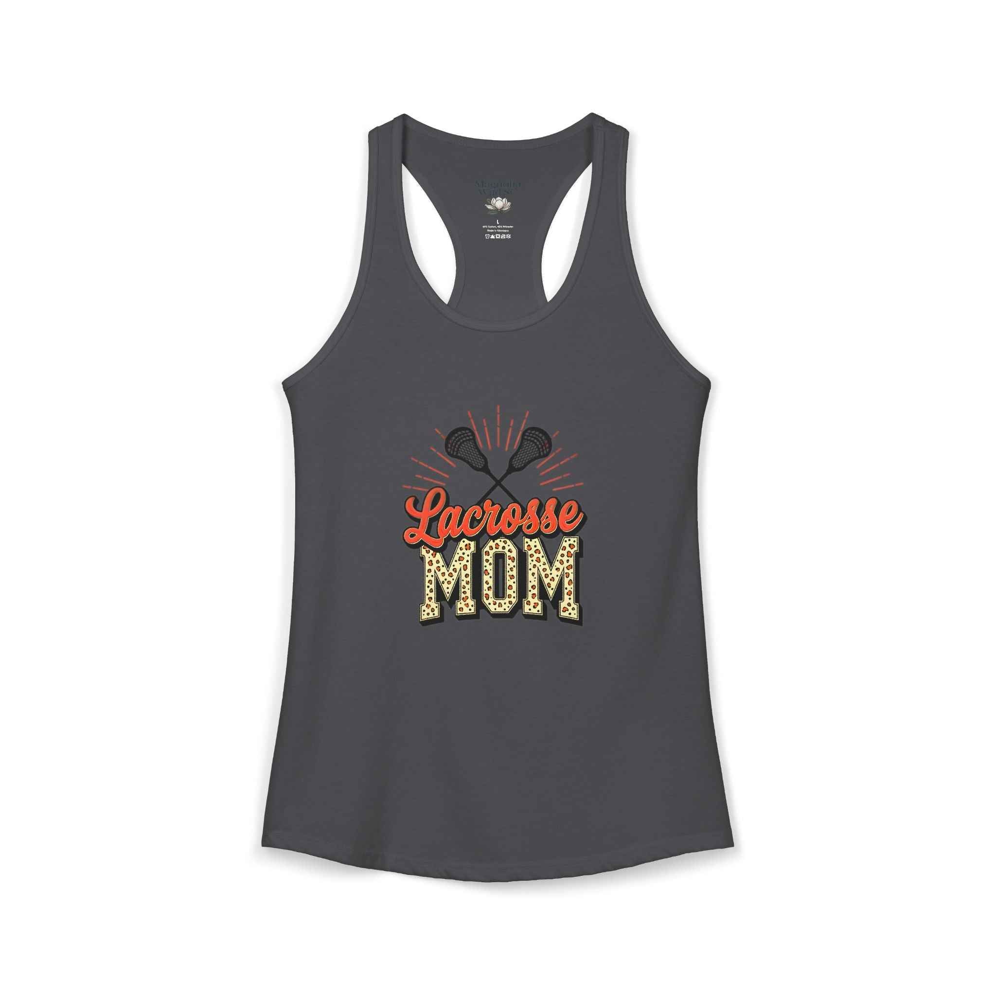 Lacrosse Mom Racerback Tank – Personalized Name & Number Option