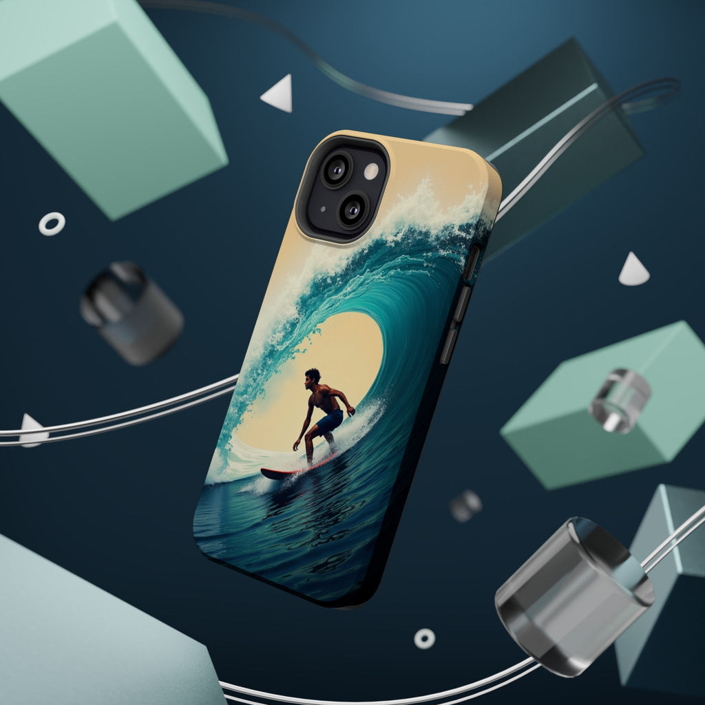 Surfer Riding a Wave iPhone Case — Magnetic Impact-Resistant - Magnolia Wild SC