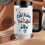 Hockey Mom "Cold Rinks & Hot Coffee" 40oz Insulated Tumbler with Handle and Straw - Magnolia Wild SC