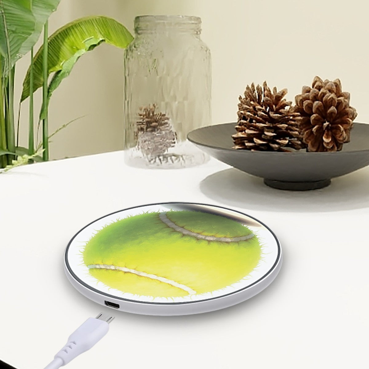 Tennis Ball Wireless Charging Pad - Sleek Wireless Charger for All Devices - Magnolia Wild SC