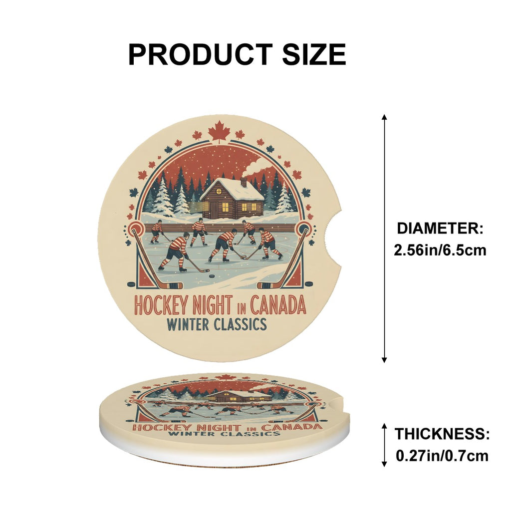 Hockey Night in Canada Ceramics Car Coasters 2 pcs - Magnolia Wild SC
