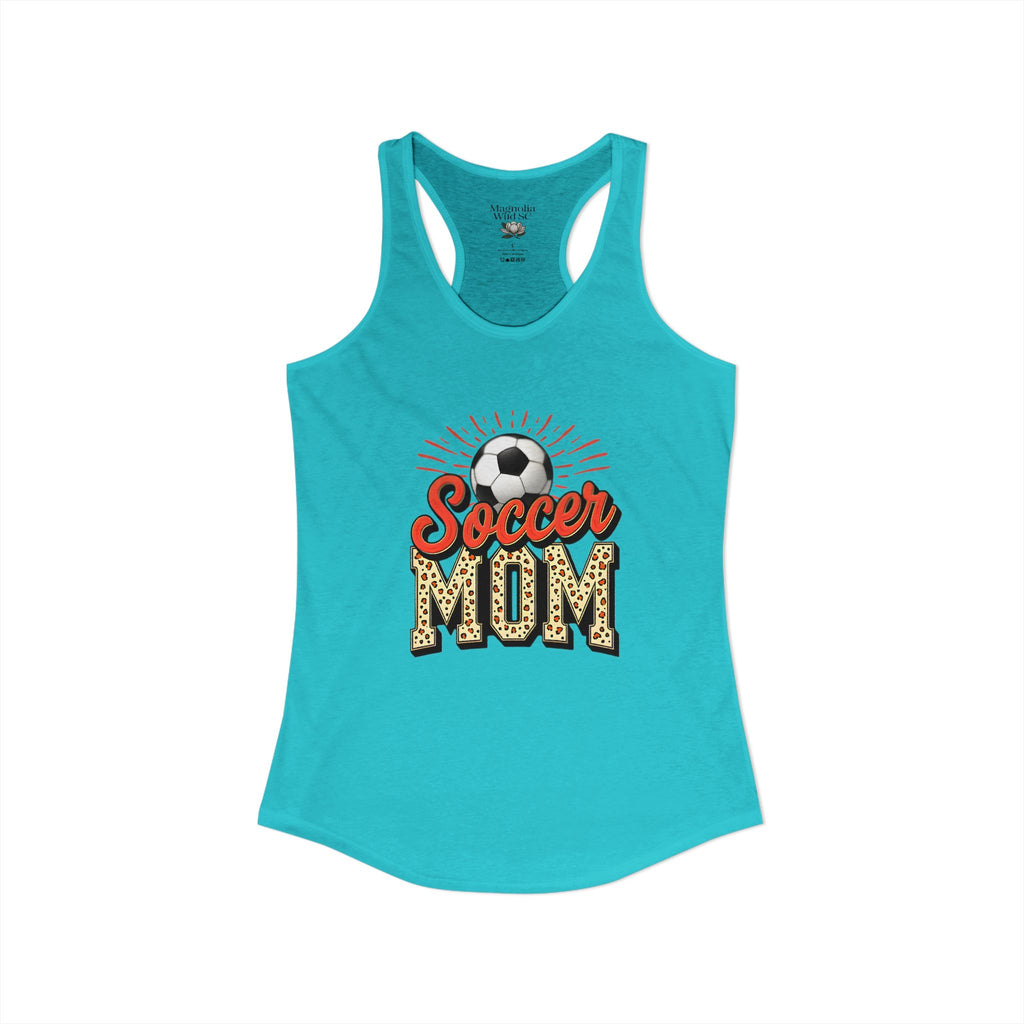Soccer Mom Racerback Tank – Personalized Name & Number Option | Lightweight Women’s Soccer Tank Top - Magnolia Wild SC