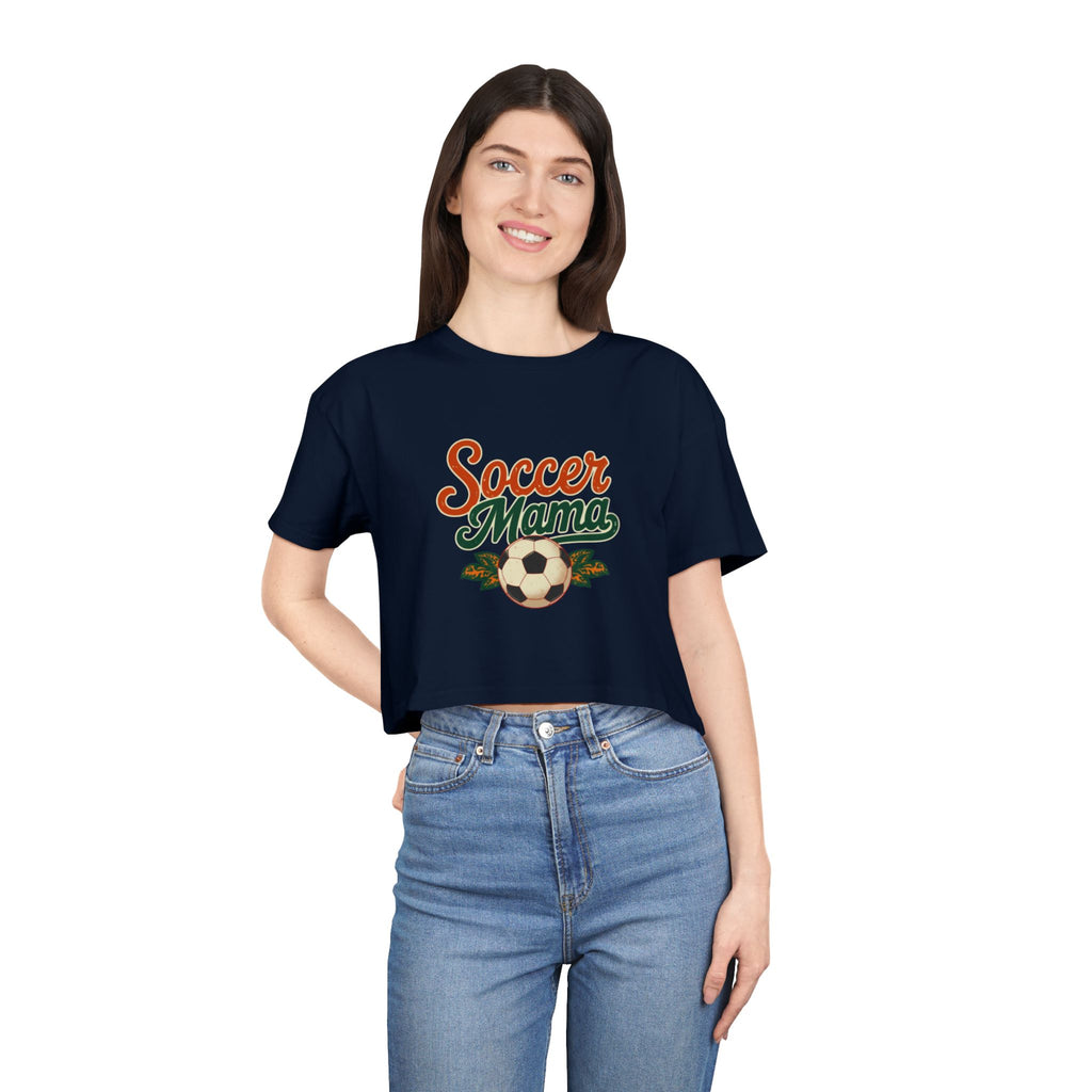 Soccer Mama Crop Tee | Retro Soccer Graphic, Mom Sports Top - Magnolia Wild SC