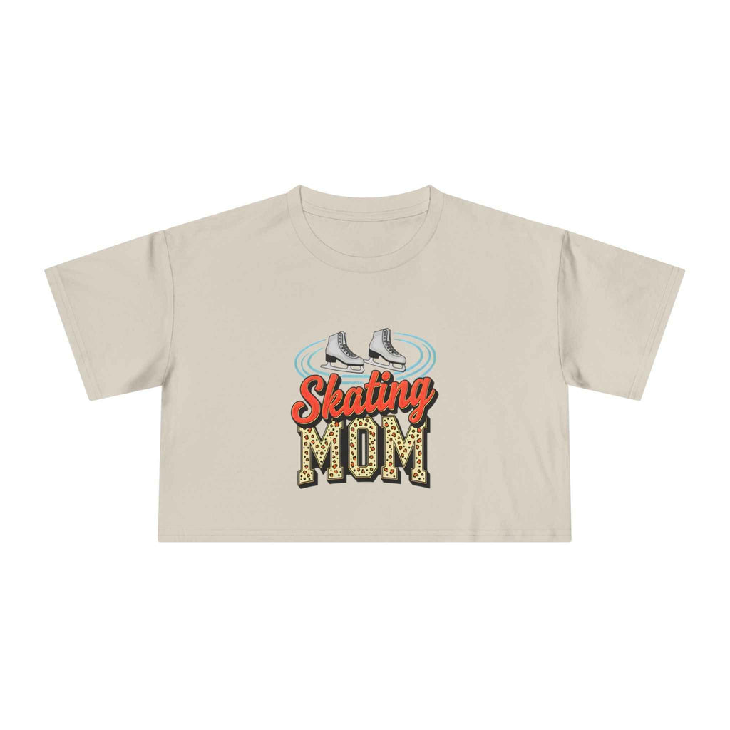Figure Skating Mom Cheetah Print Women's Crop Tee