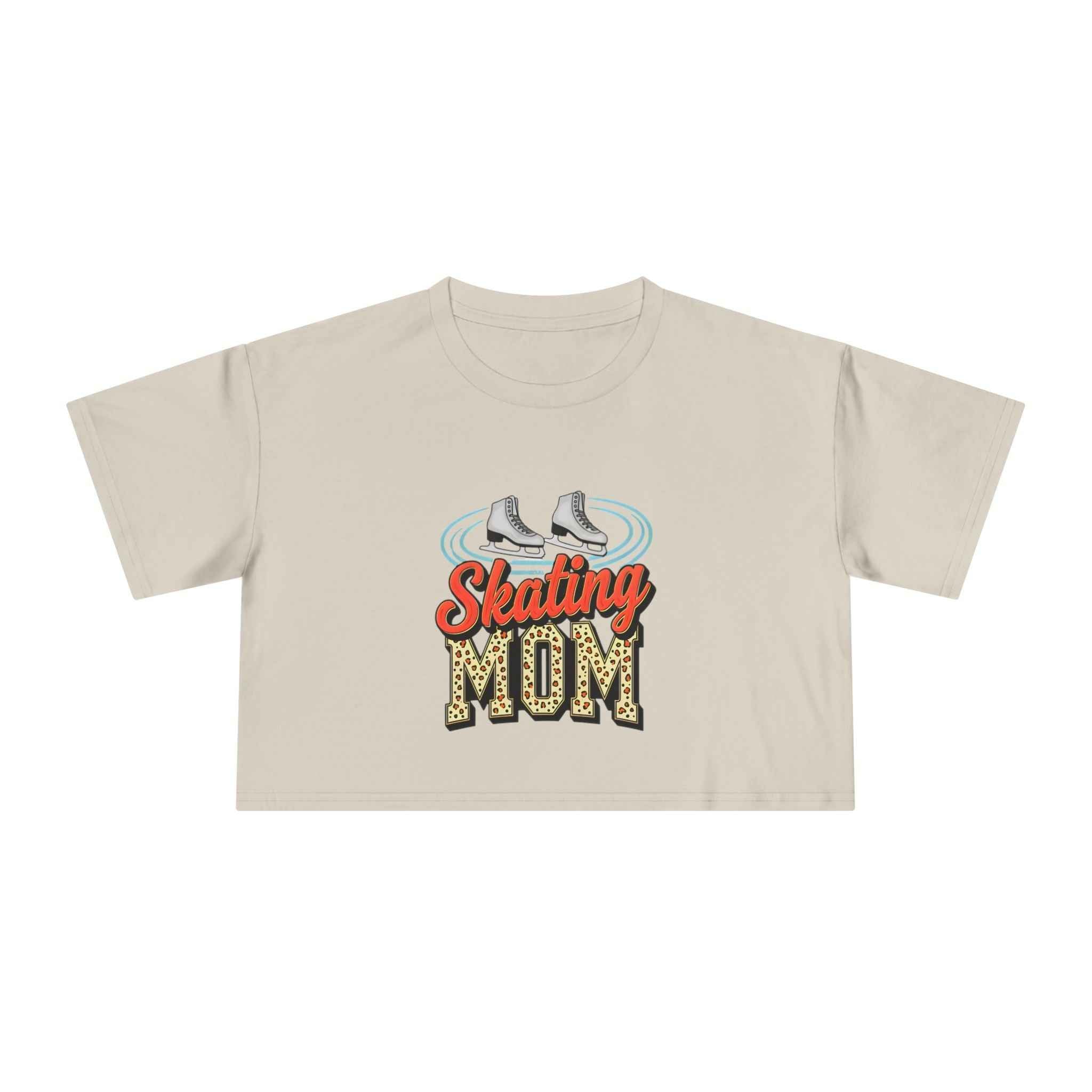 Figure Skating Mom Cheetah Print Women's Crop Tee