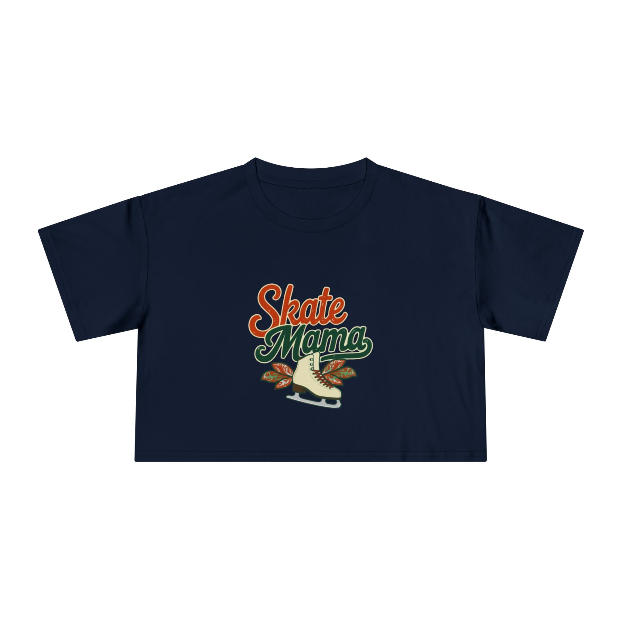 Figure Skating Mama Crop Tee | Retro Figure Skating Graphic, Mom Sports Top - Magnolia Wild SC