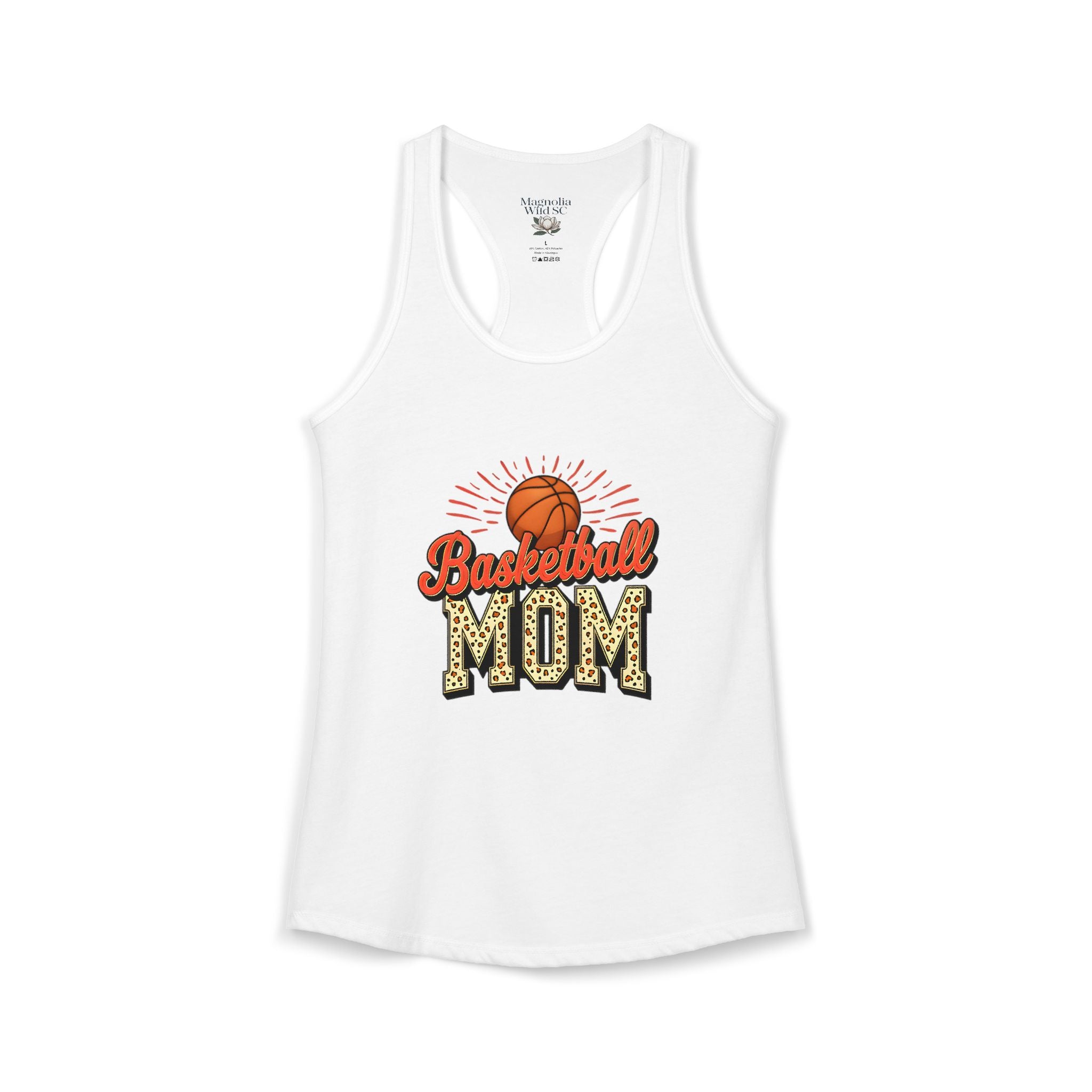 Basketball Mom Racerback Tank – Personalized Name & Number Option | Lightweight Women’s Basketball Tank Top - Magnolia Wild SC