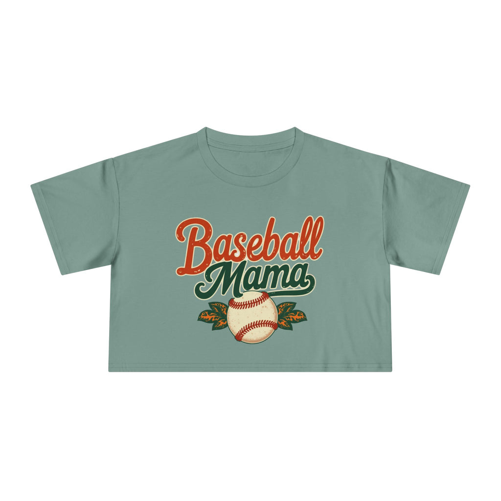Baseball Mama Crop Tee | Retro Baseball Graphic, Mom Sports Top - Magnolia Wild SC