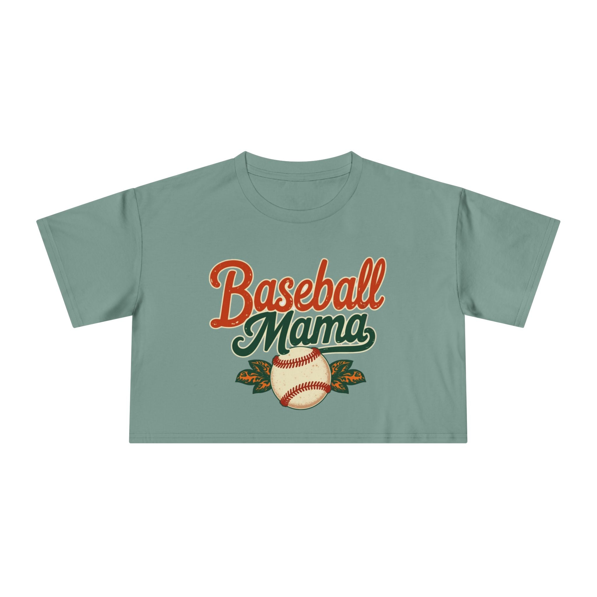 Baseball Mama Crop Tee | Retro Baseball Graphic, Mom Sports Top - Magnolia Wild SC