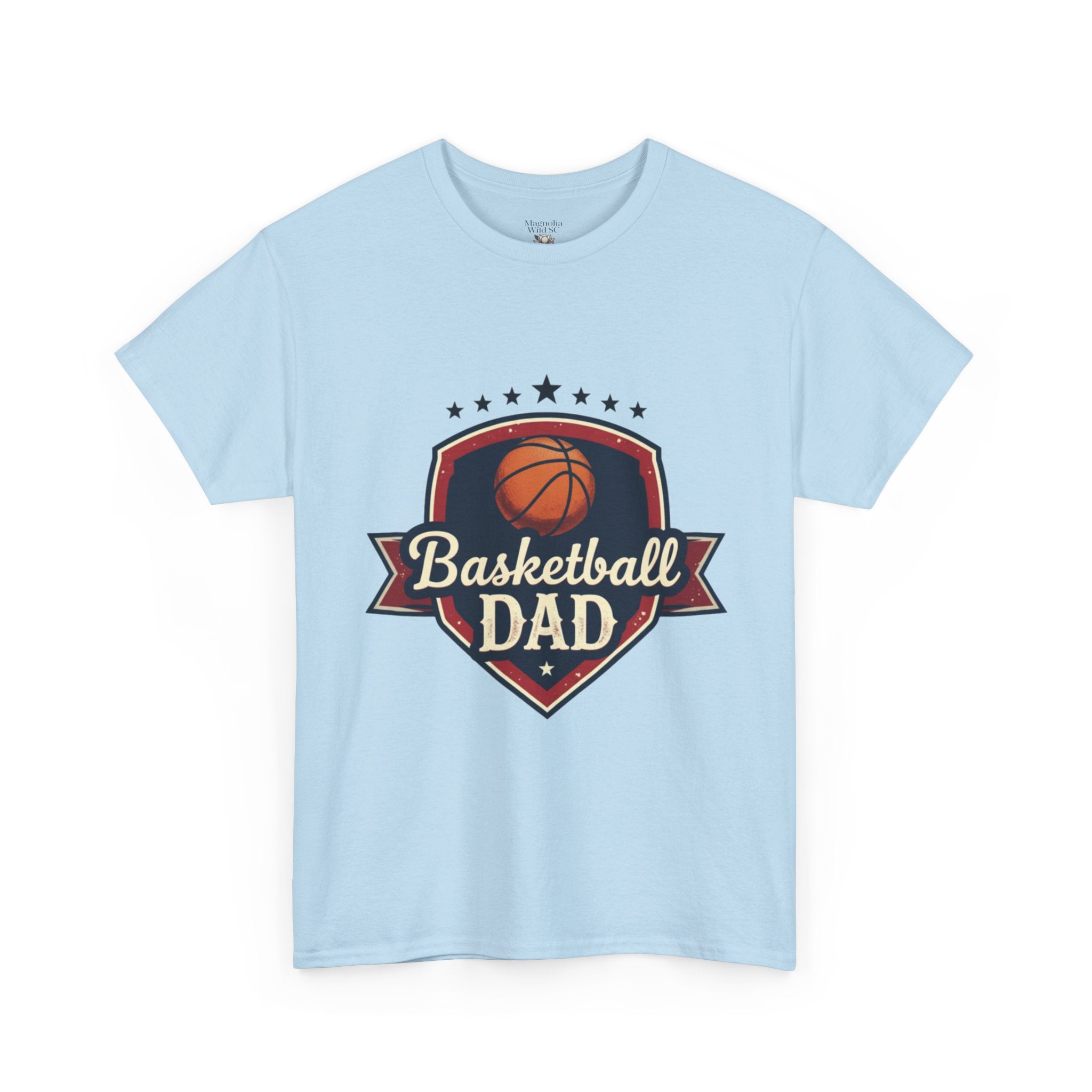 Retro Court Style: The Vintage Basketball Dad Shield Tee - Magnolia Wild SC