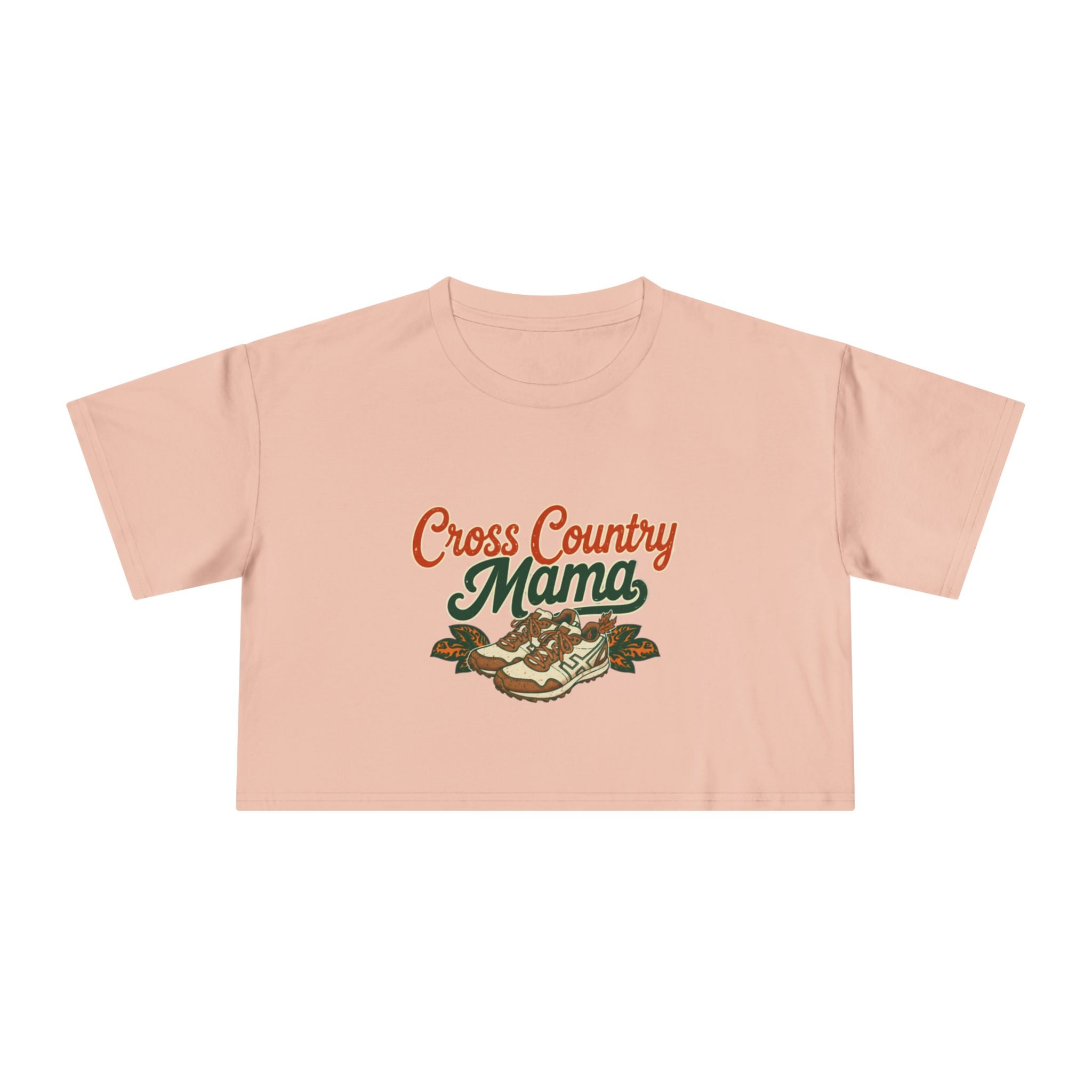 Cross Country Mama Crop Tee | Retro Cross Country Graphic, Mom Sports Top - Magnolia Wild SC