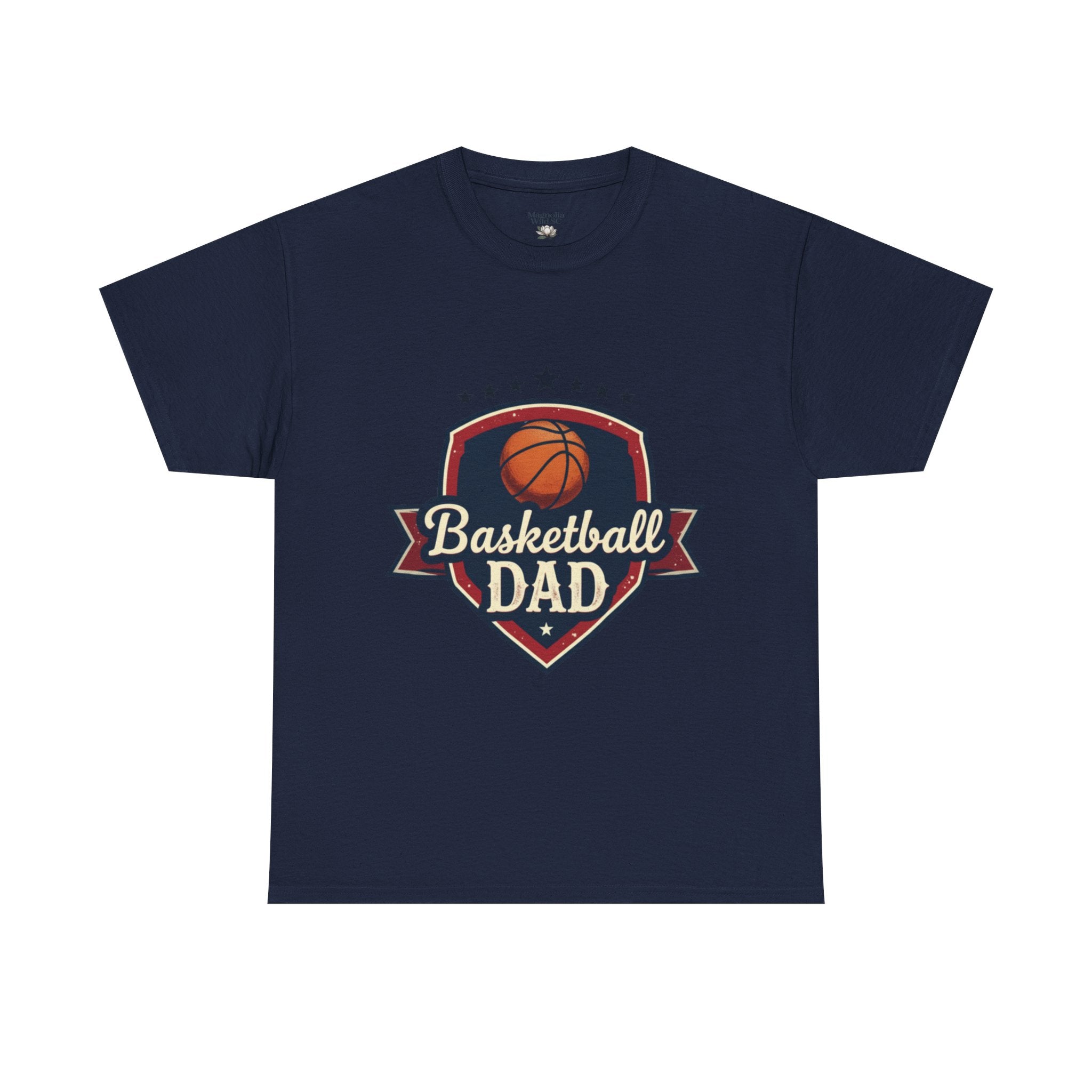 Retro Court Style: The Vintage Basketball Dad Shield Tee - Magnolia Wild SC