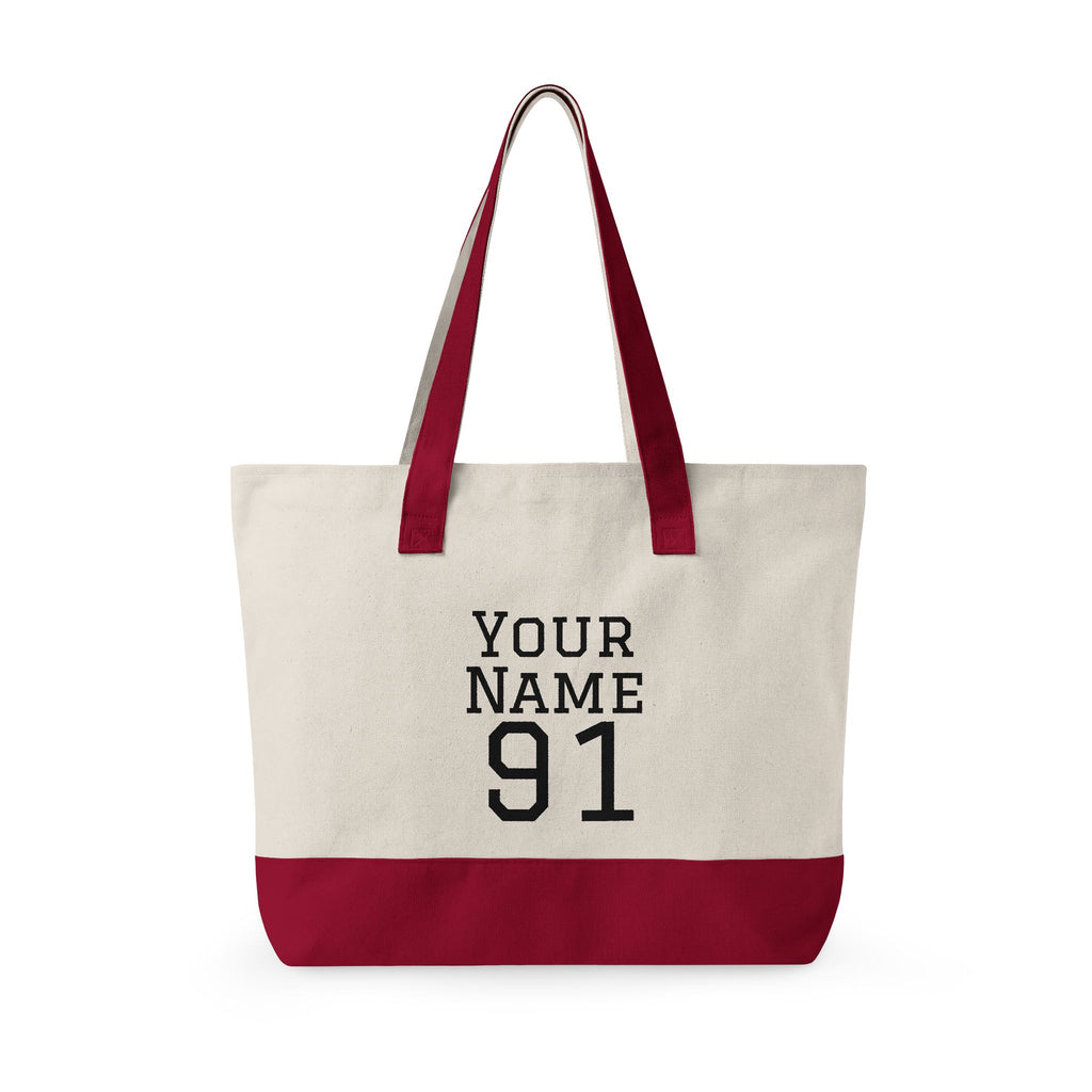 Personalized Zippered Hockey Tote — ‘Eat. Sleep. Hockey. Repeat.’ Canvas Bag for Players & Fans - Magnolia Wild SC