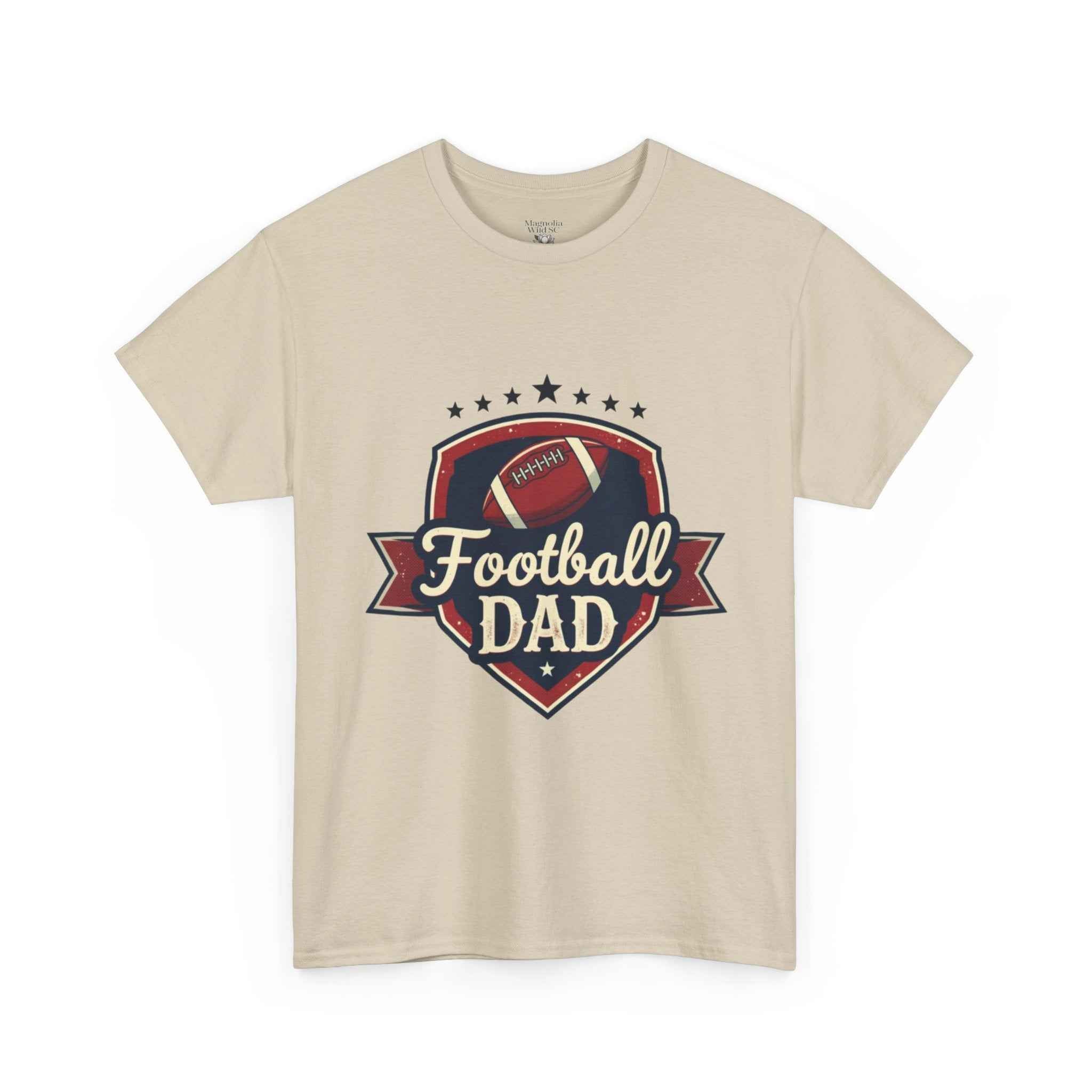 Retro Badge Style: The Vintage Football Dad Shield Tee