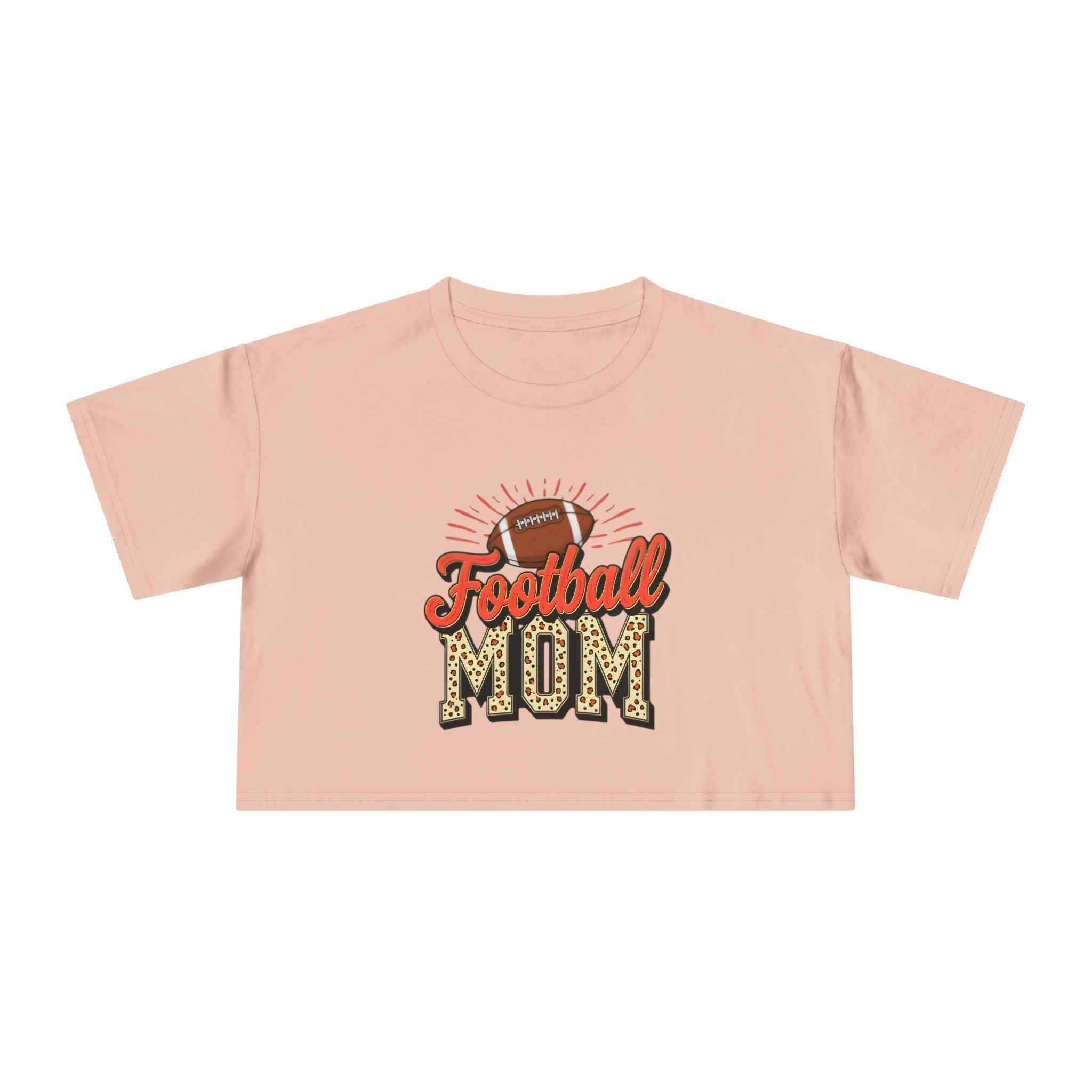 Football Mom Cheetah Print Crop Tee