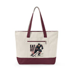 Personalized Zippered Hockey Tote — ‘Eat. Sleep. Hockey. Repeat.’ Canvas Bag for Players & Fans - Magnolia Wild SC