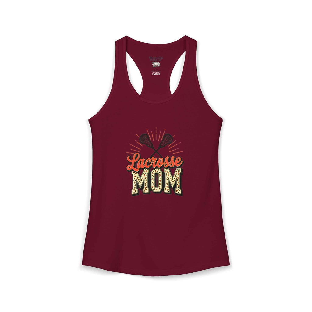 Lacrosse Mom Racerback Tank – Personalized Name & Number Option