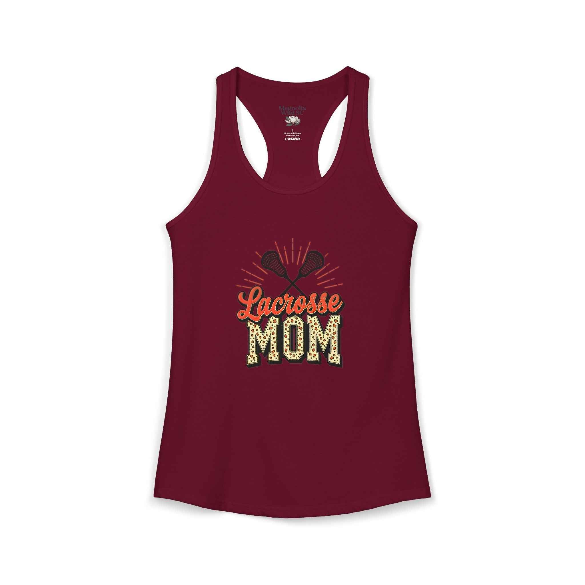 Lacrosse Mom Racerback Tank – Personalized Name & Number Option