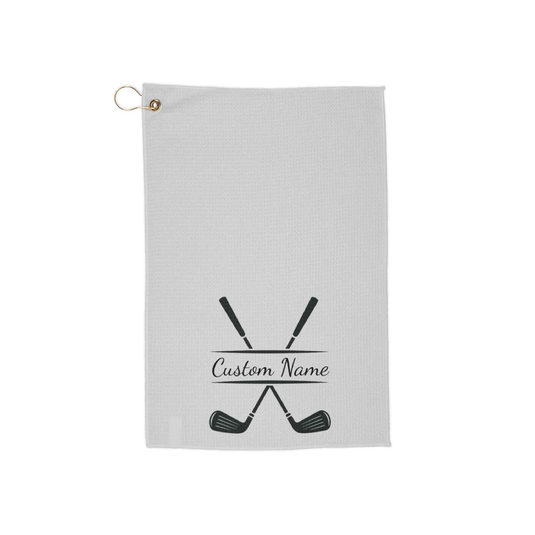 Personalized Golf Towel – Custom Name with Crossed Clubs Design