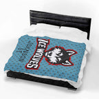 Personalized Hockey Velveteen Blanket — Custom Team Logo, Player Name & Number