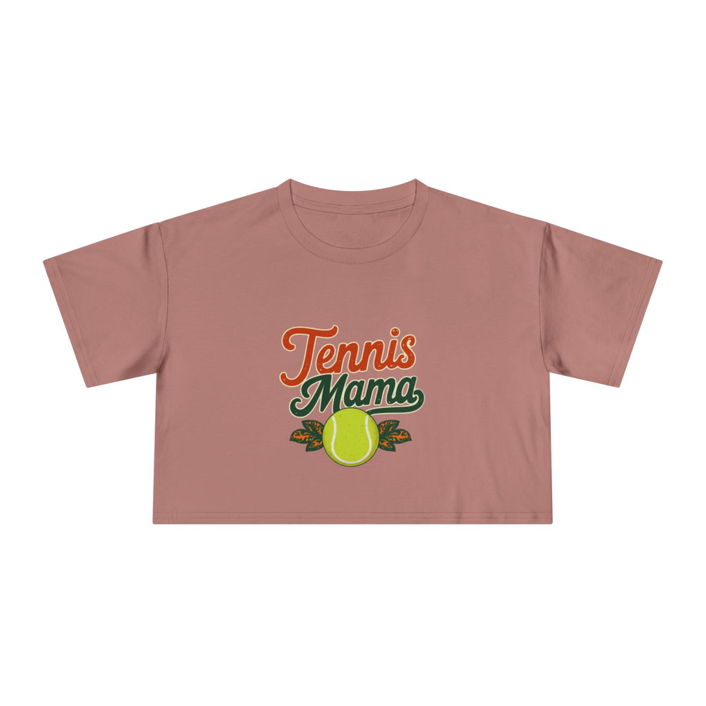 Tennis Mama Crop Tee | Retro Tennis Graphic, Mom Sports Top - Magnolia Wild SC