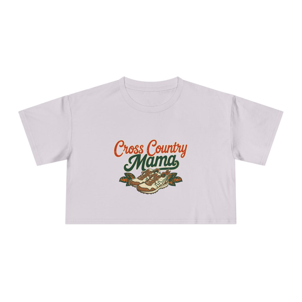 Cross Country Mama Crop Tee | Retro Cross Country Graphic, Mom Sports Top - Magnolia Wild SC