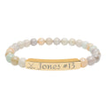Personalizable Hockey Icon Bracelet Natural Stone Stretch Bar Bracelet | Engraving, Team Name, Player Name & Number