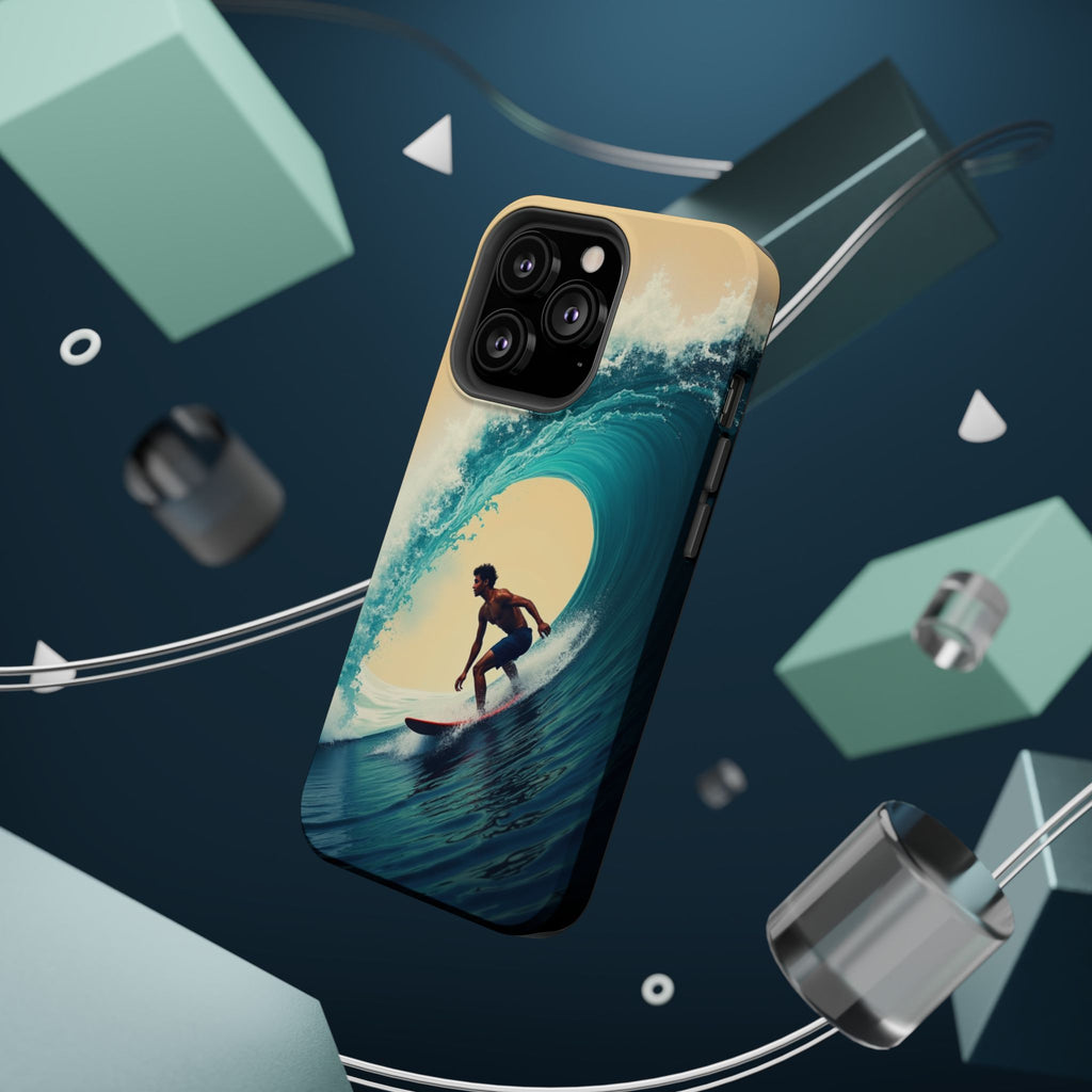 Surfer Riding a Wave iPhone Case — Magnetic Impact-Resistant - Magnolia Wild SC