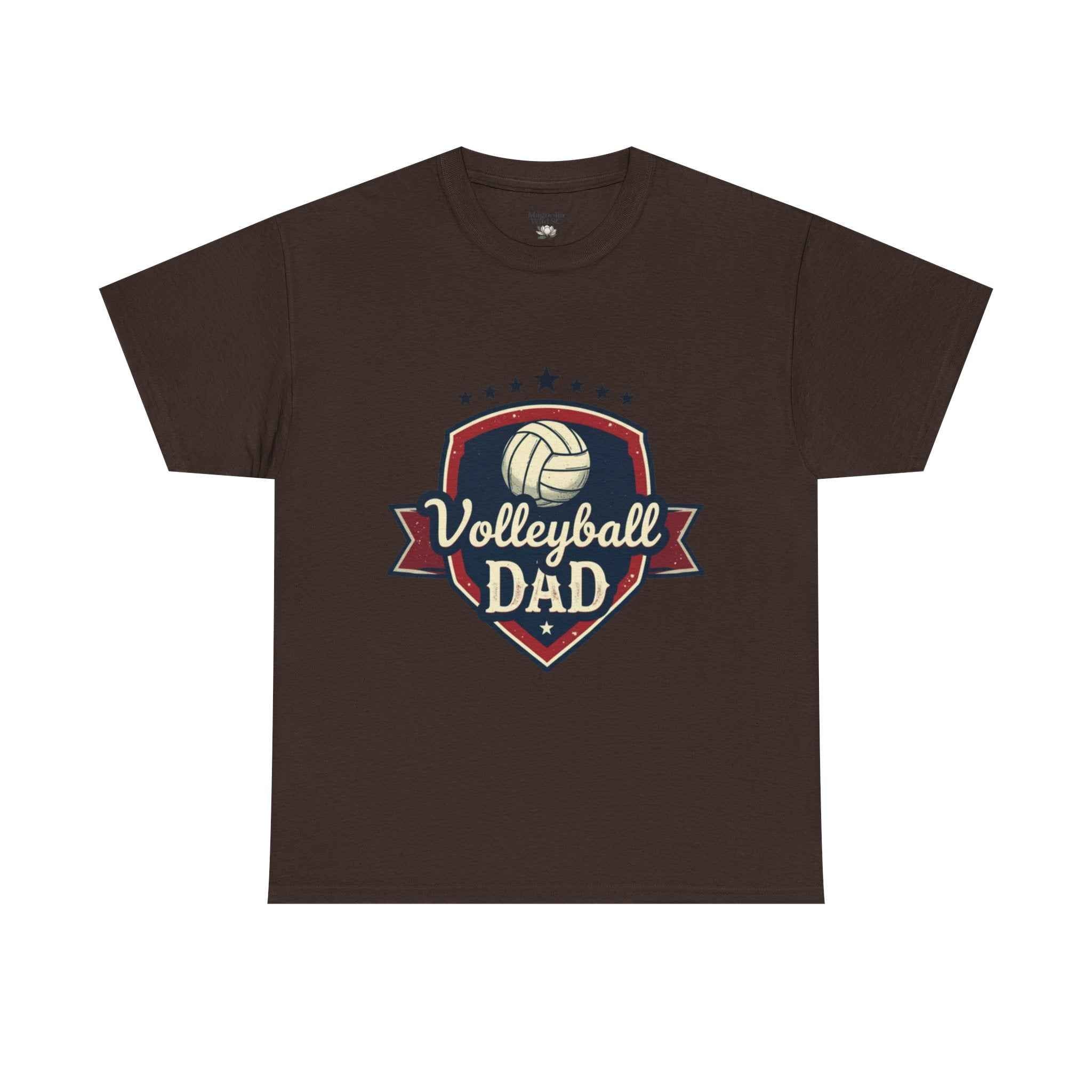 Retro Badge Style: The Vintage Volleyball Dad Shield Tee