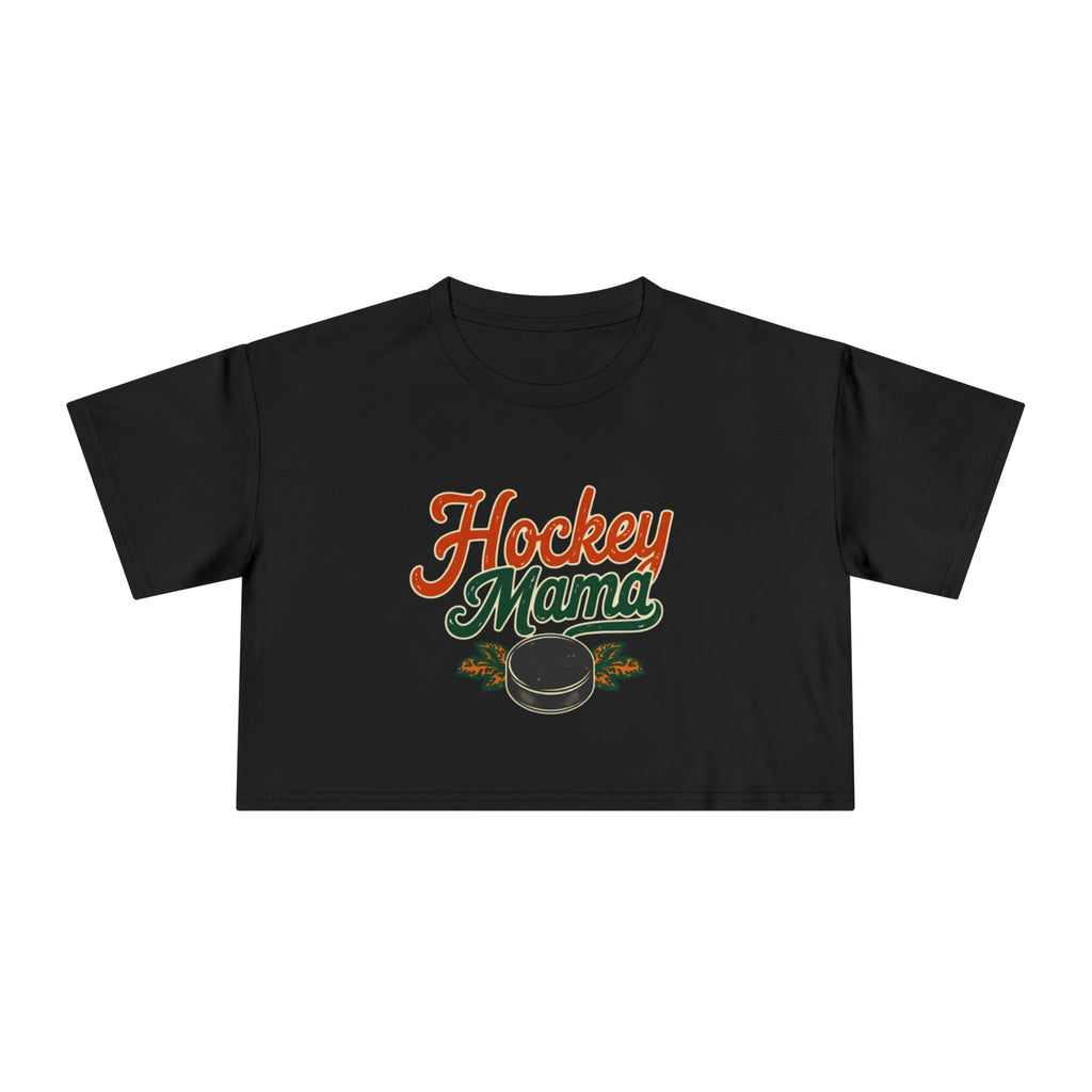 Hockey Mama Crop Tee | Retro Hockey Graphic, Mom Sports Top - Magnolia Wild SC