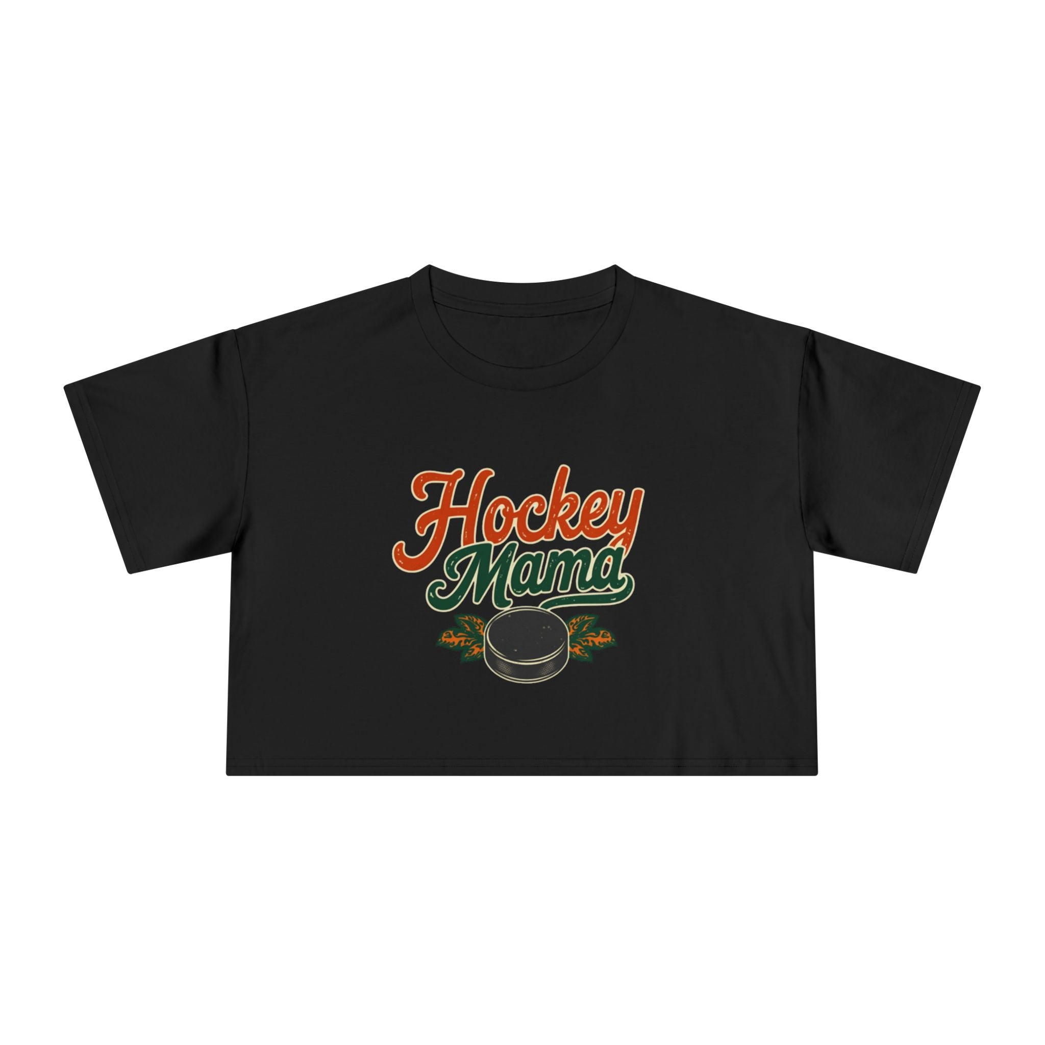Hockey Mama Crop Tee | Retro Hockey Graphic, Mom Sports Top - Magnolia Wild SC