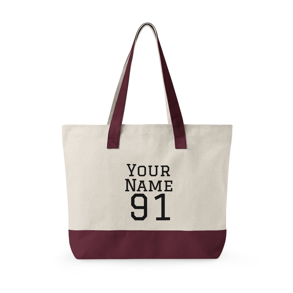 Personalized Zippered Hockey Tote — ‘Eat. Sleep. Hockey. Repeat.’ Canvas Bag for Players & Fans - Magnolia Wild SC
