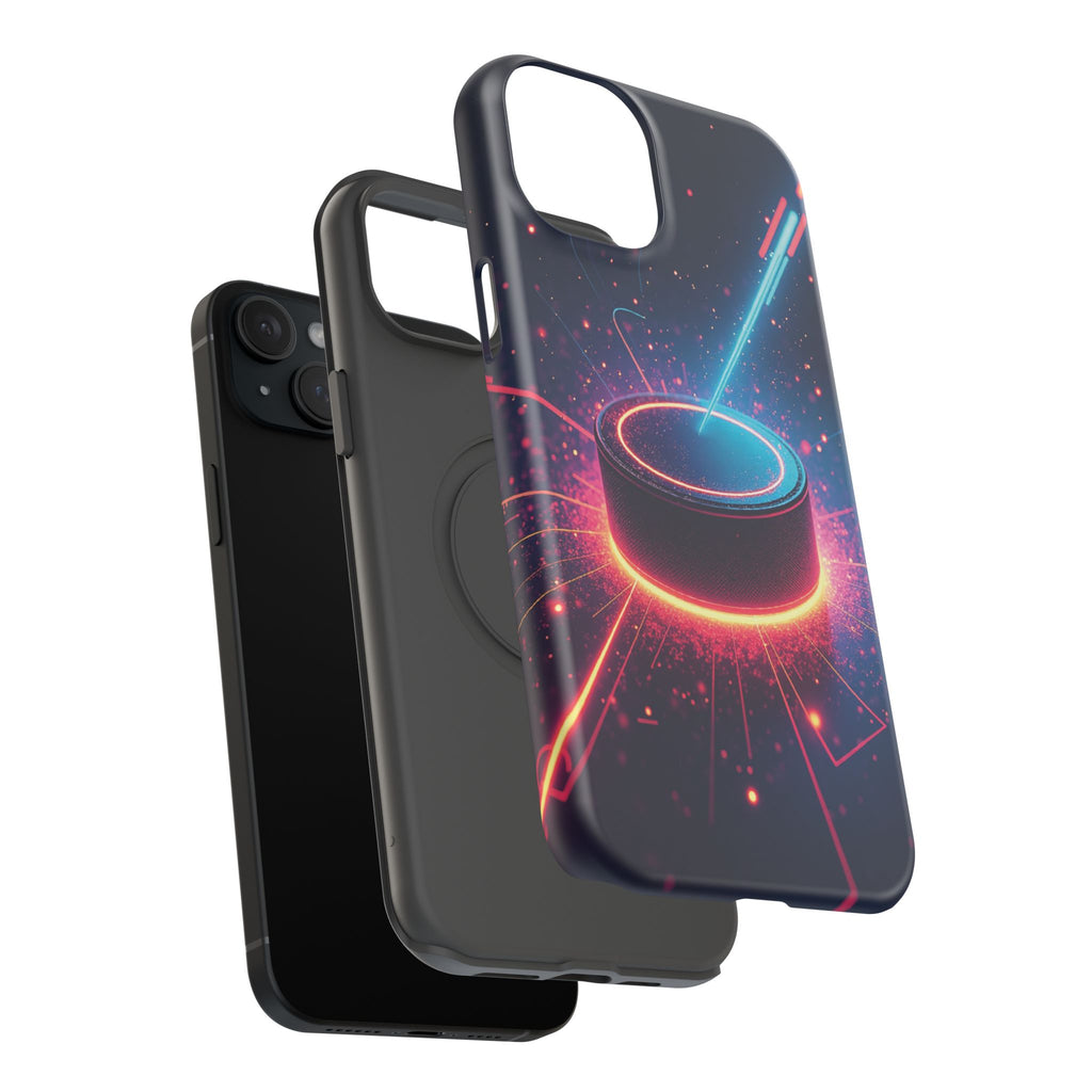 Neon Laser Hockey Puck Impact-Resistant Phone Case - Magnolia Wild SC