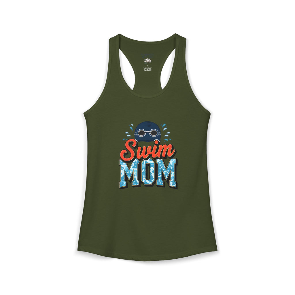 Swim Mom Racerback Tank – Personalized Name & Number Option | Lightweight Women’s Swim Tank Top - Magnolia Wild SC