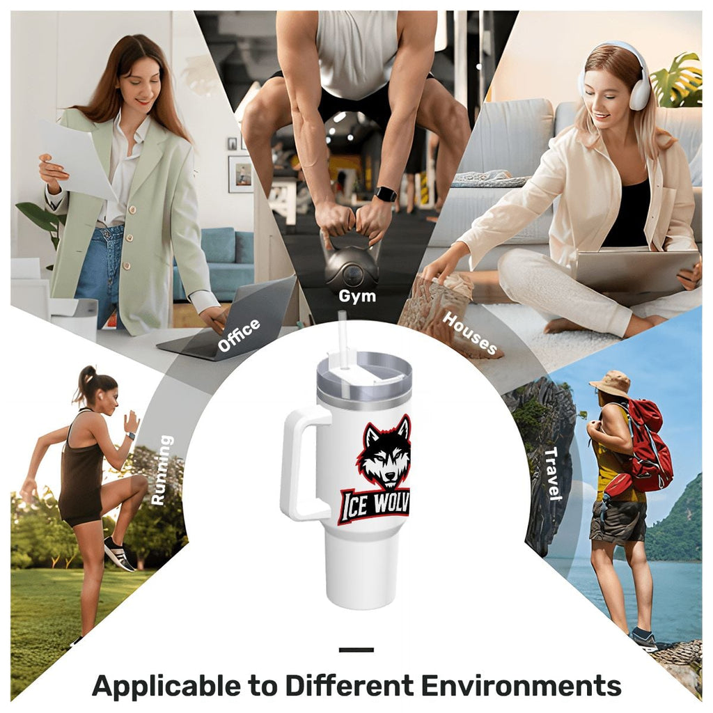 Customizable Team Spirit 40oz Insulated Tumbler with Handle and Straw for Team Manager or Coaches Gifts - Magnolia Wild SC