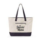 Personalized Soccer Mama Zippered Canvas Tote — Game Day Essential