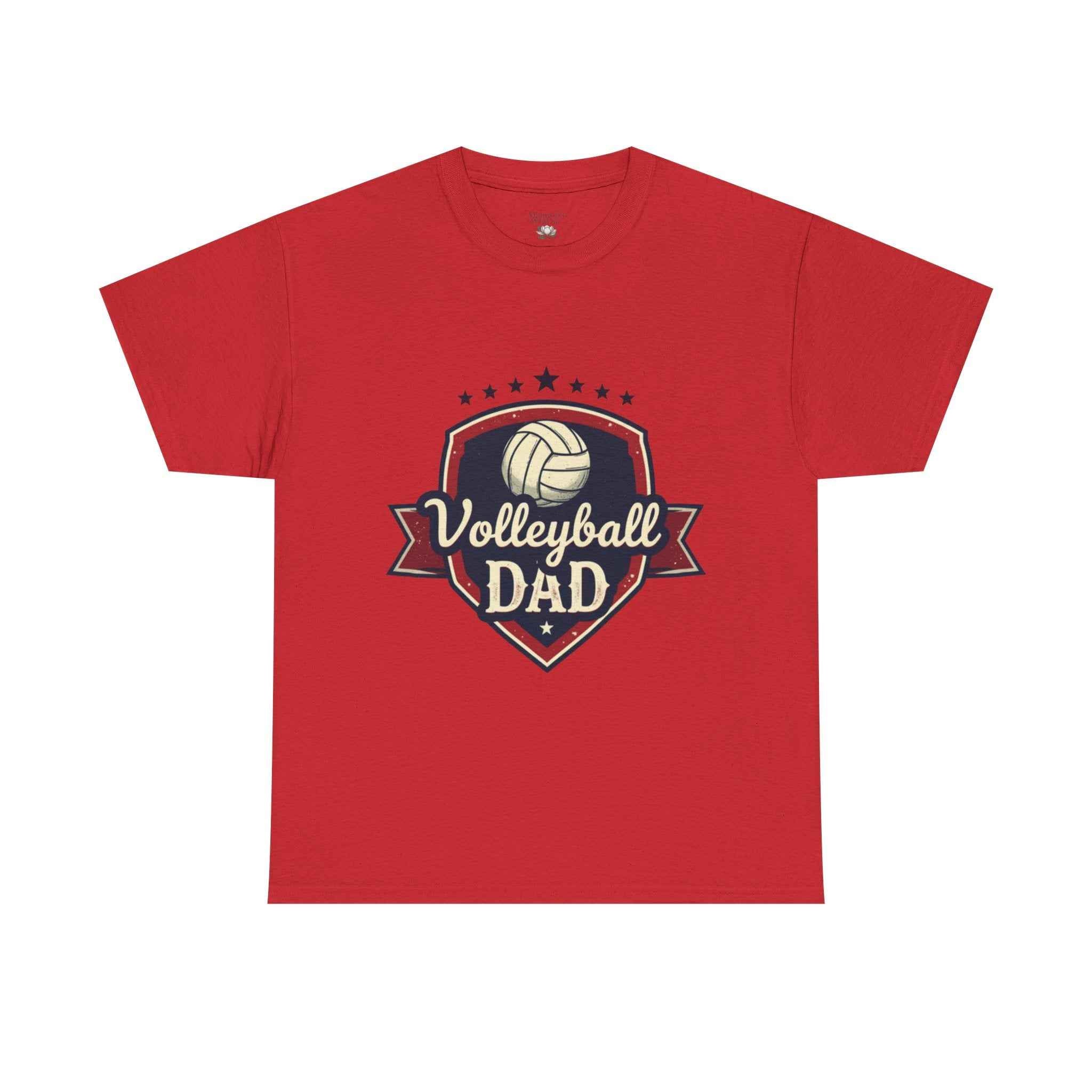 Retro Badge Style: The Vintage Volleyball Dad Shield Tee