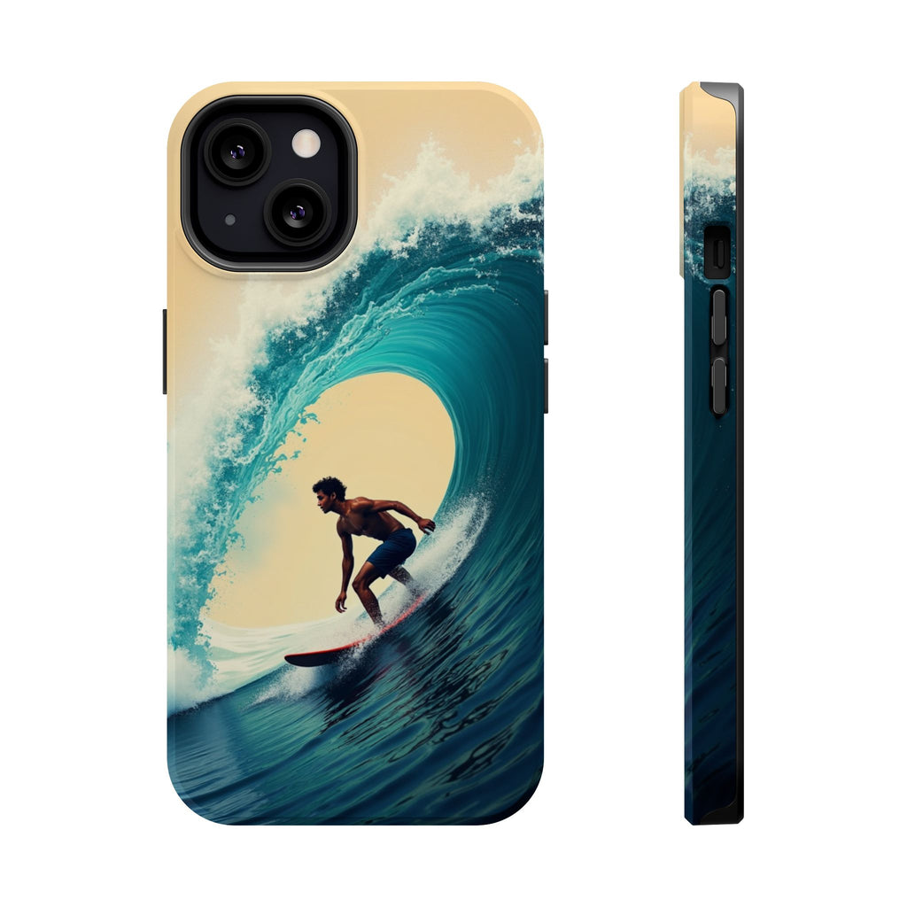 Surfer Riding a Wave iPhone Case — Magnetic Impact-Resistant - Magnolia Wild SC